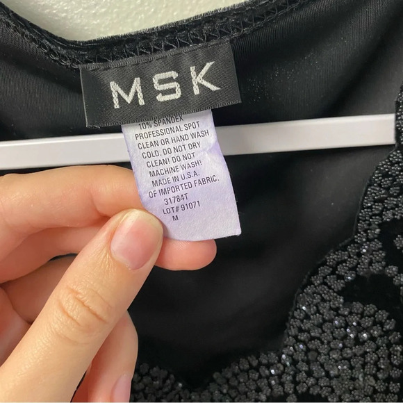 MSK Black Bejeweled Top Size‎ Medium - Picture 2 of 3